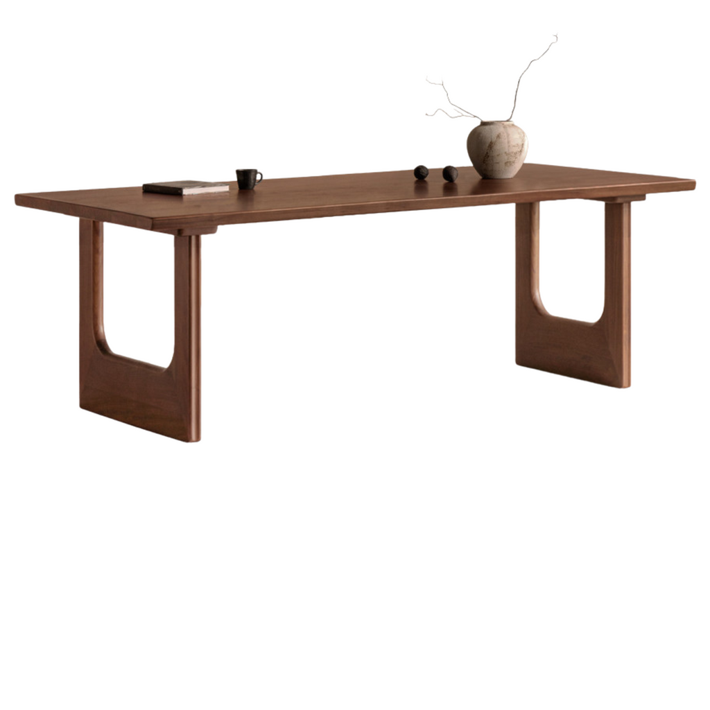 Black Walnut Solid Wood Wabi Sabi Style Large Board Dining Table