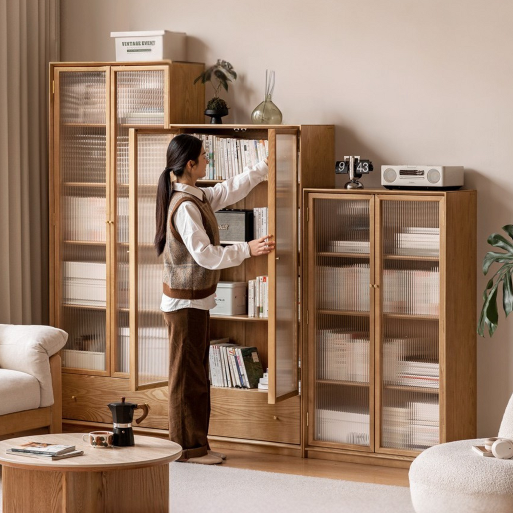 Ash Solid Wood Side Modern Style Cabinet Combination