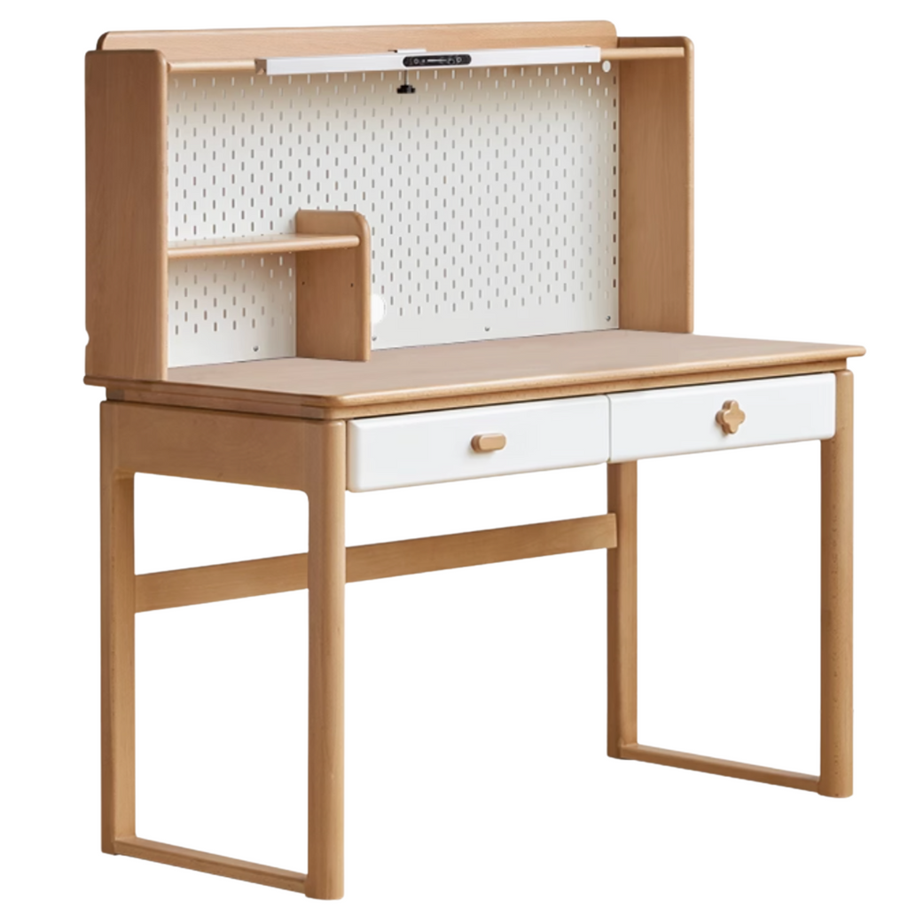 Beech Solid Wood Kids Learning Desk with Eye Protection Lamp