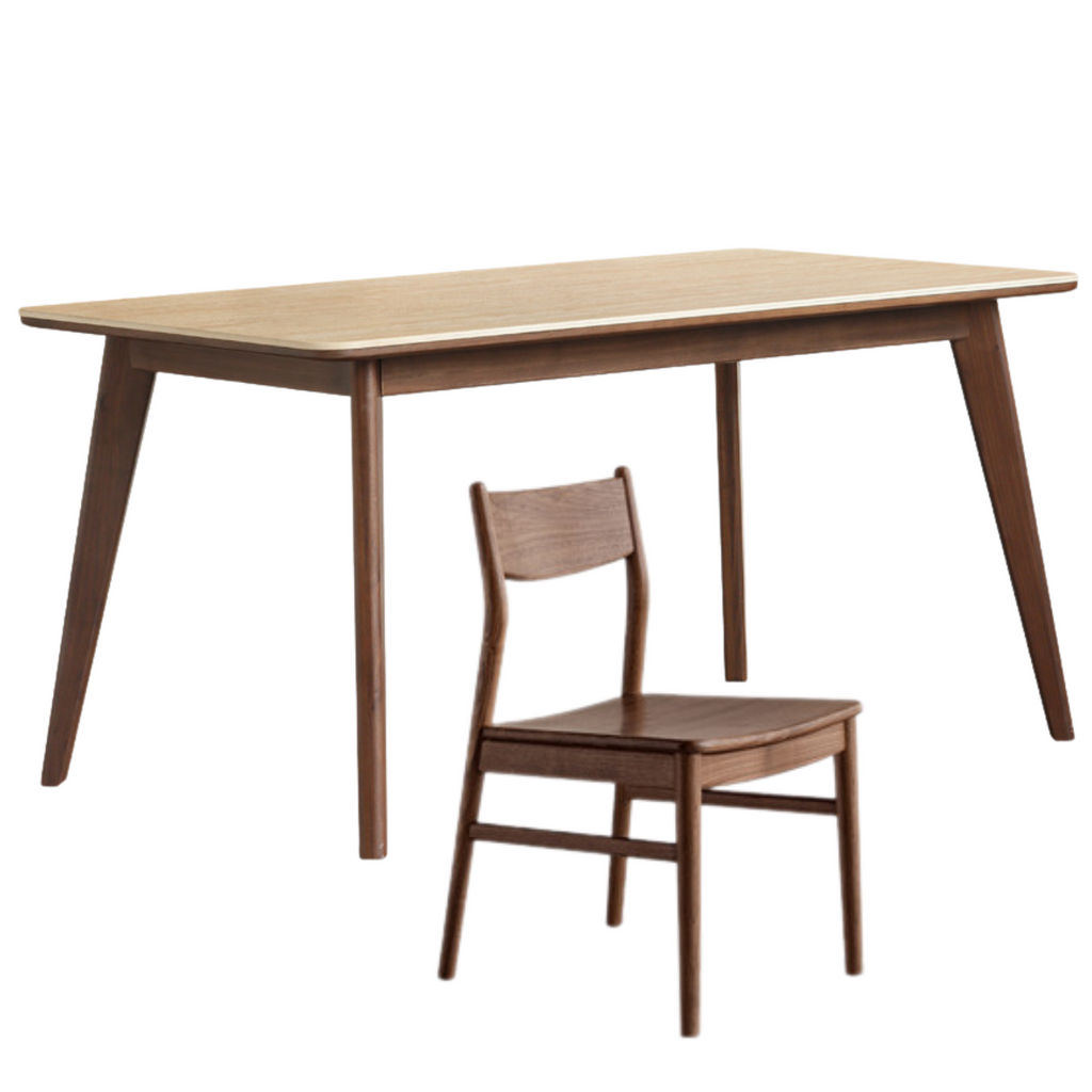 Black Walnut Solid Wood Vintage Rock Plate Dining Table