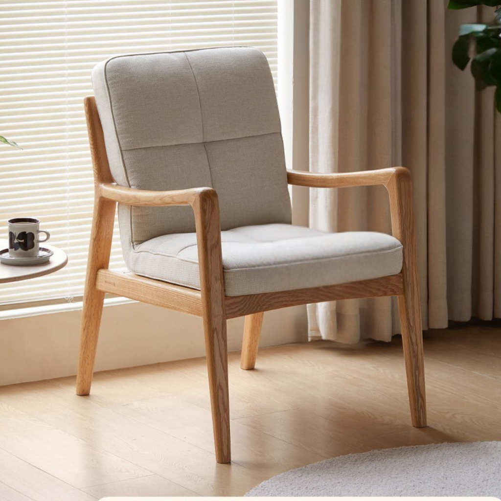Oak Solid Wood Modern and Simple Armchair