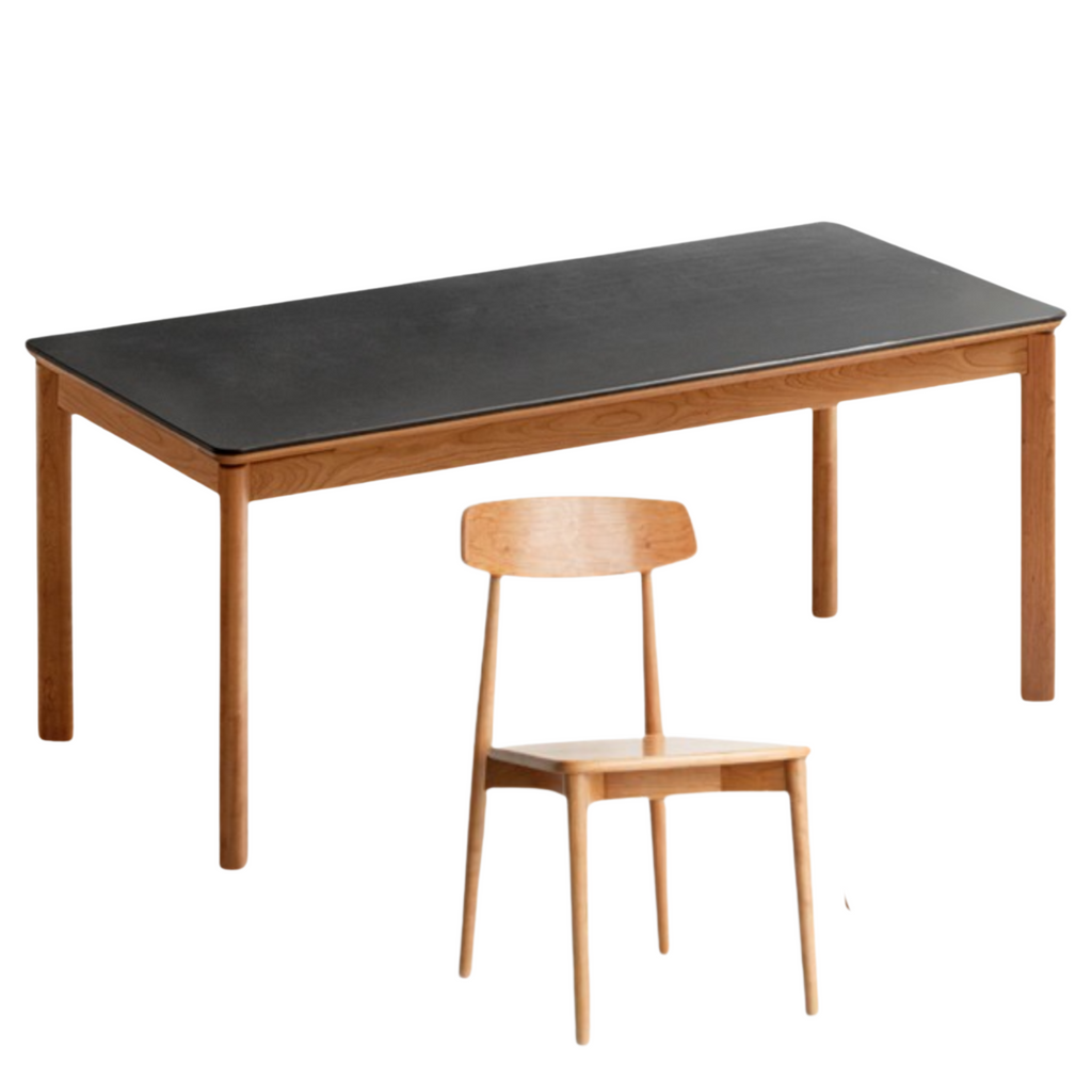 Cherry Solid Wood Rock Board Dining Table