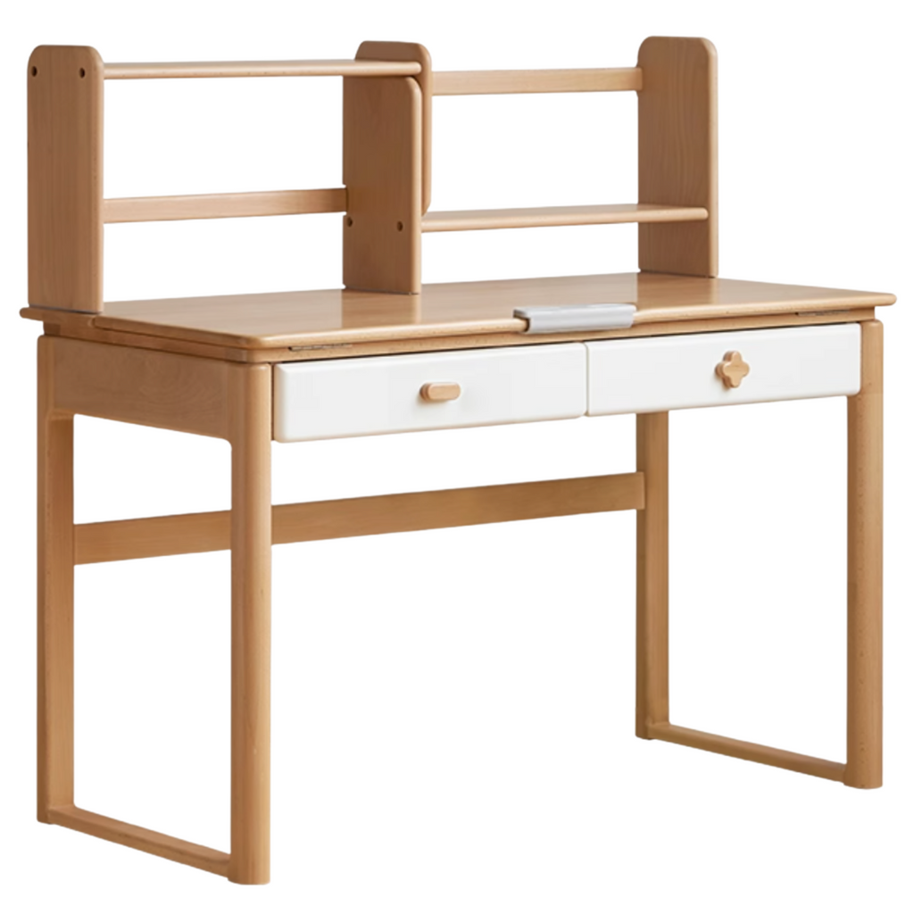 Beech Solid Wood Kids Learning Desk with Eye Protection Lamp