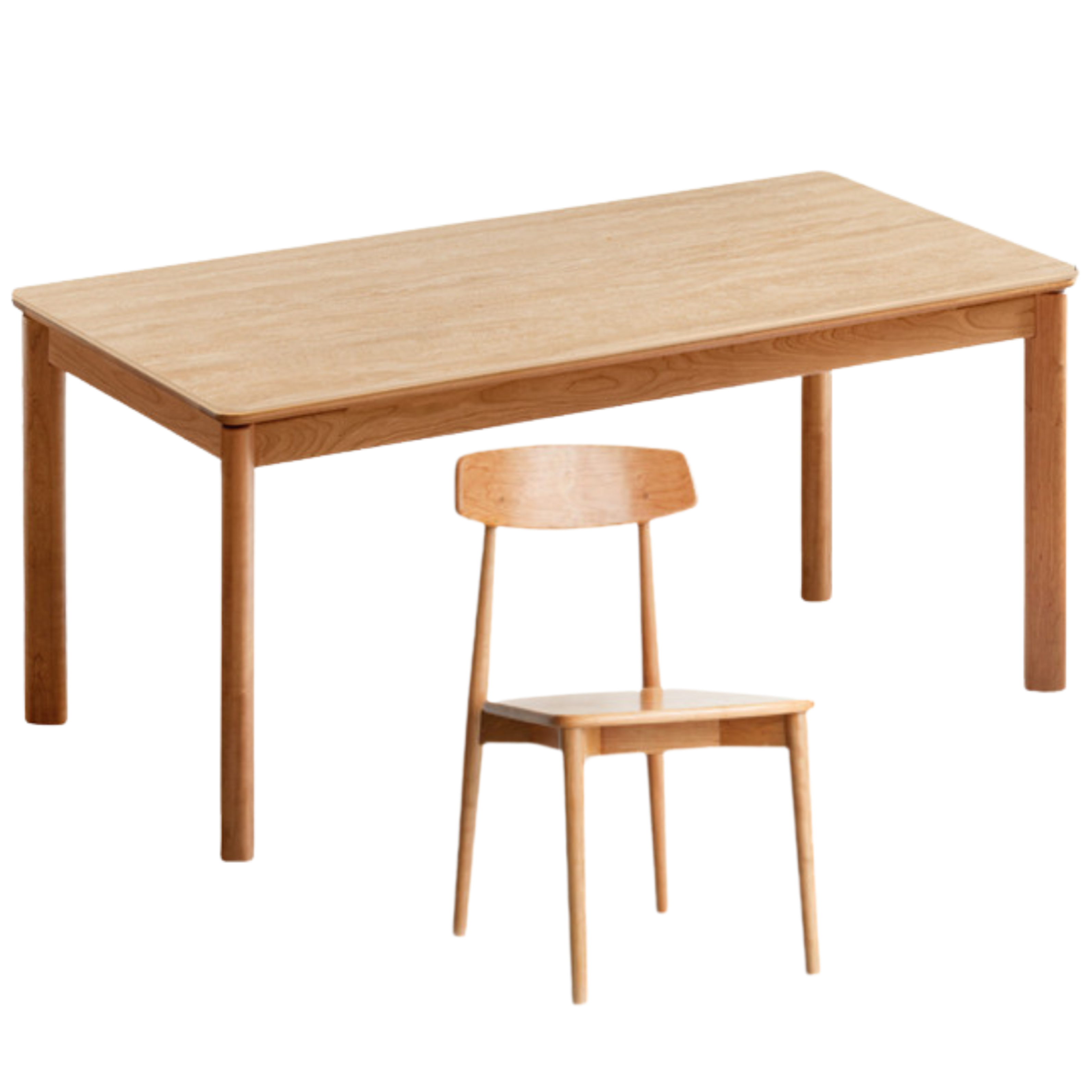 Cherry Solid Wood Rock Board Dining Table