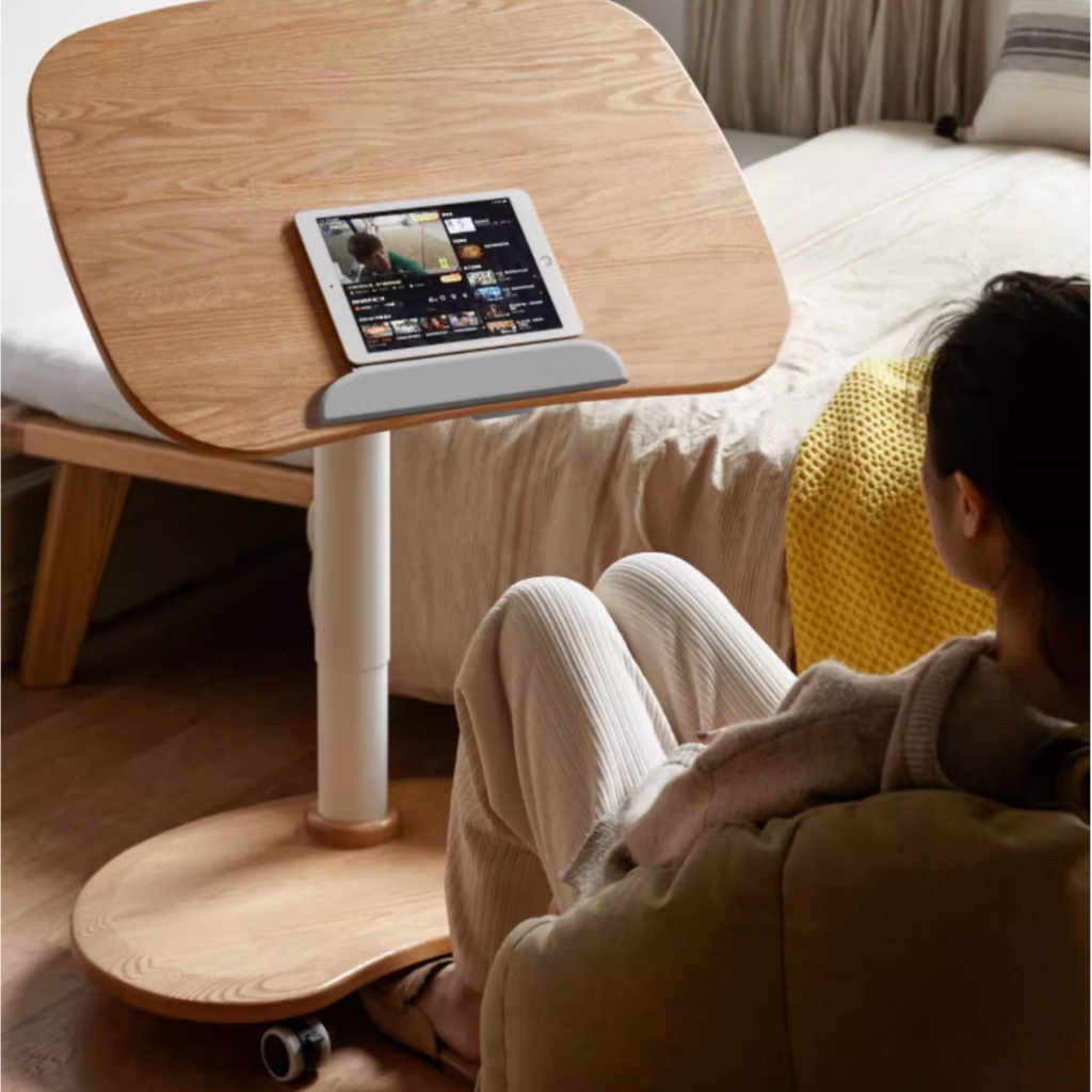 Oak Solid Wood Mobile Standing Desk