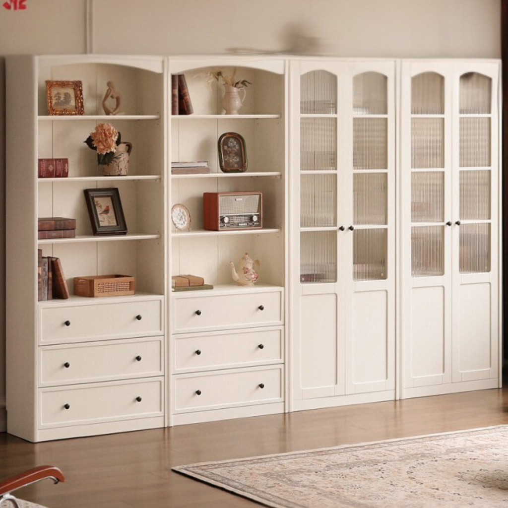 Rubberwood Solid Wood French Style Side Cabinet