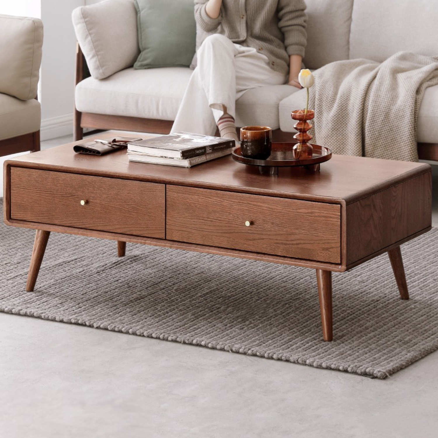 Oak Solid Wood Nordic Modern Style Coffee Table