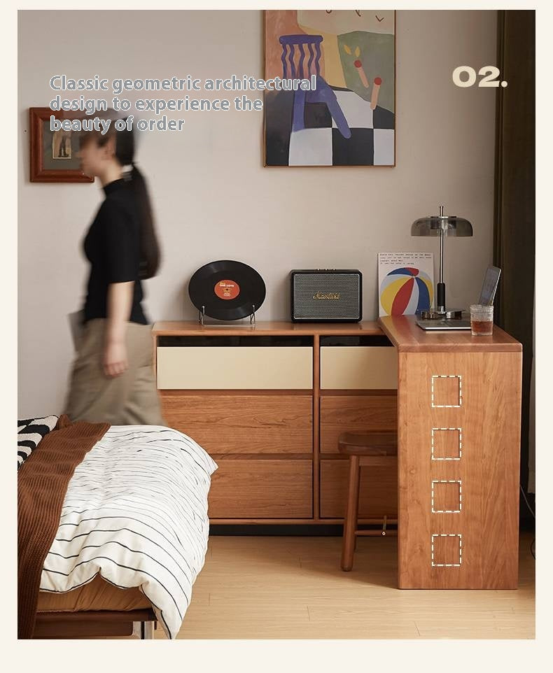 Cherry Solid Wood Modern Style Dressing Table