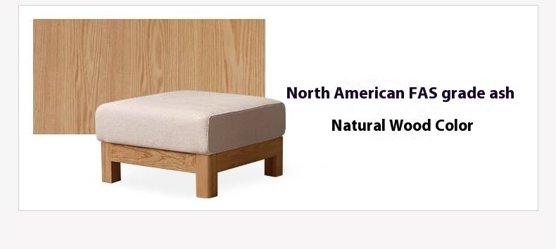 Black Walnut, Oak, Ash, Poplar Solid Wood Footstool Small Fabric Stool