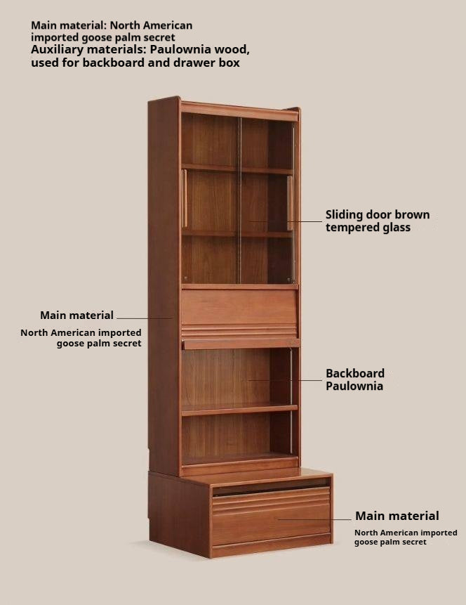 Poplar Solid Wood Combination Bookshelf Antique Style