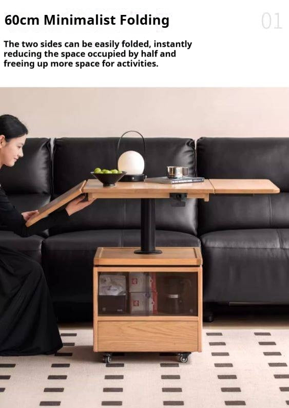 Oak Solid Wood Modern Elevating Folding Tea Table