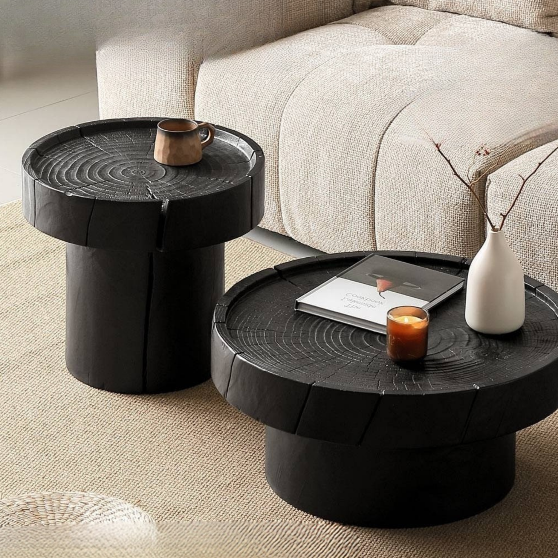 Pine Solid Wood Wabi-Sabi Style Coffee Table