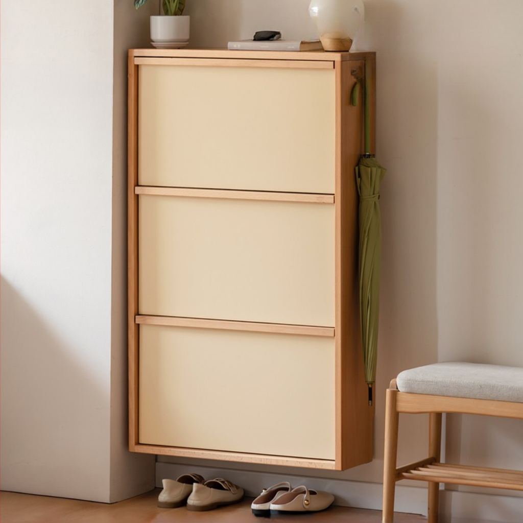 Beech Solid Wood Shoe Cabinet Hallway Cabinet