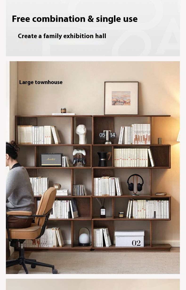 Oak Solid Wood Modern Minimalist Style Bookshelf