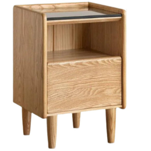 Ash, Cherry, Black walnut, Poplar, Solid Rubberwood Modern Nightstand.