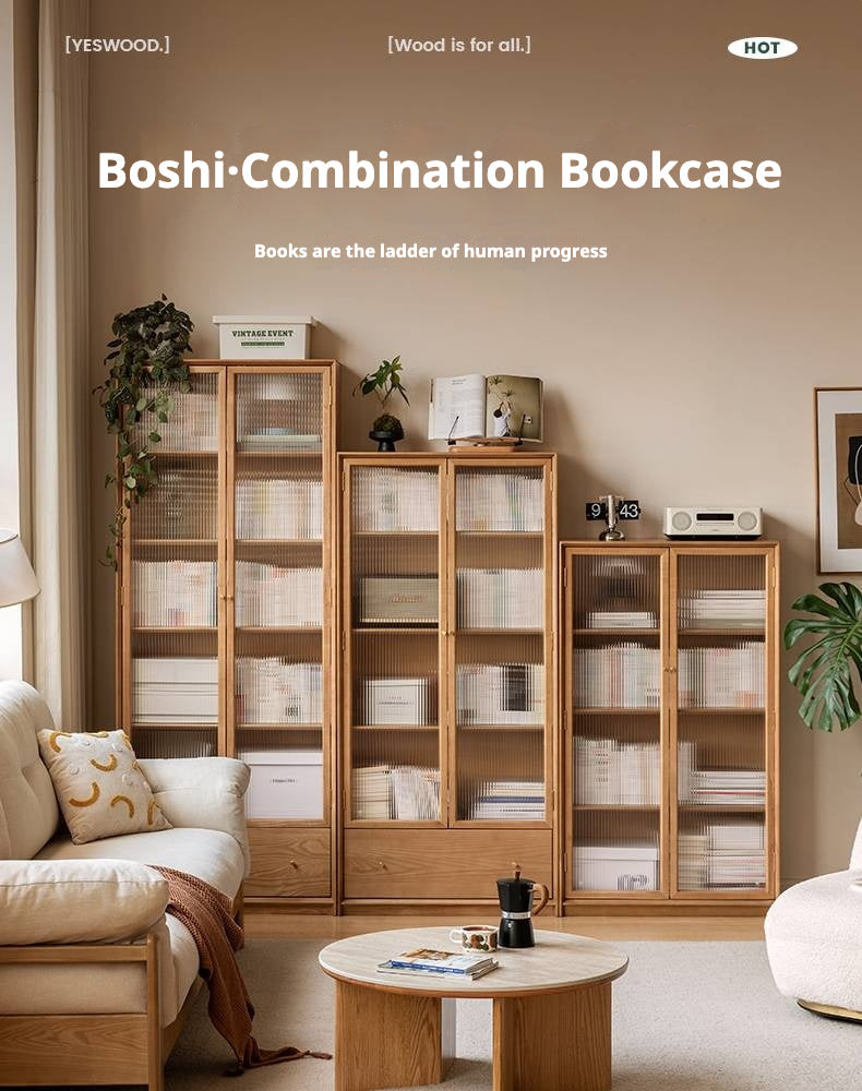 Ash Solid Wood Side Modern Style Cabinet Combination