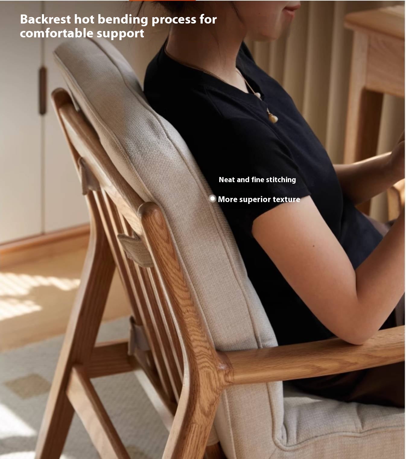 Oak Solid Wood Modern and Simple Armchair