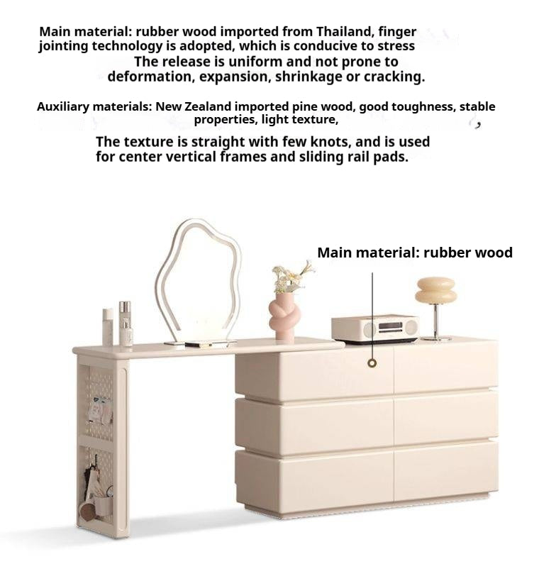 Solid Rubberwood Modern Dressing Table