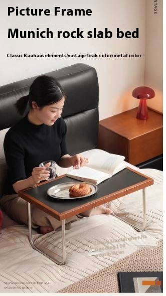 Solid Rubberwood Bauhaus Rock Slab Bay Window Table