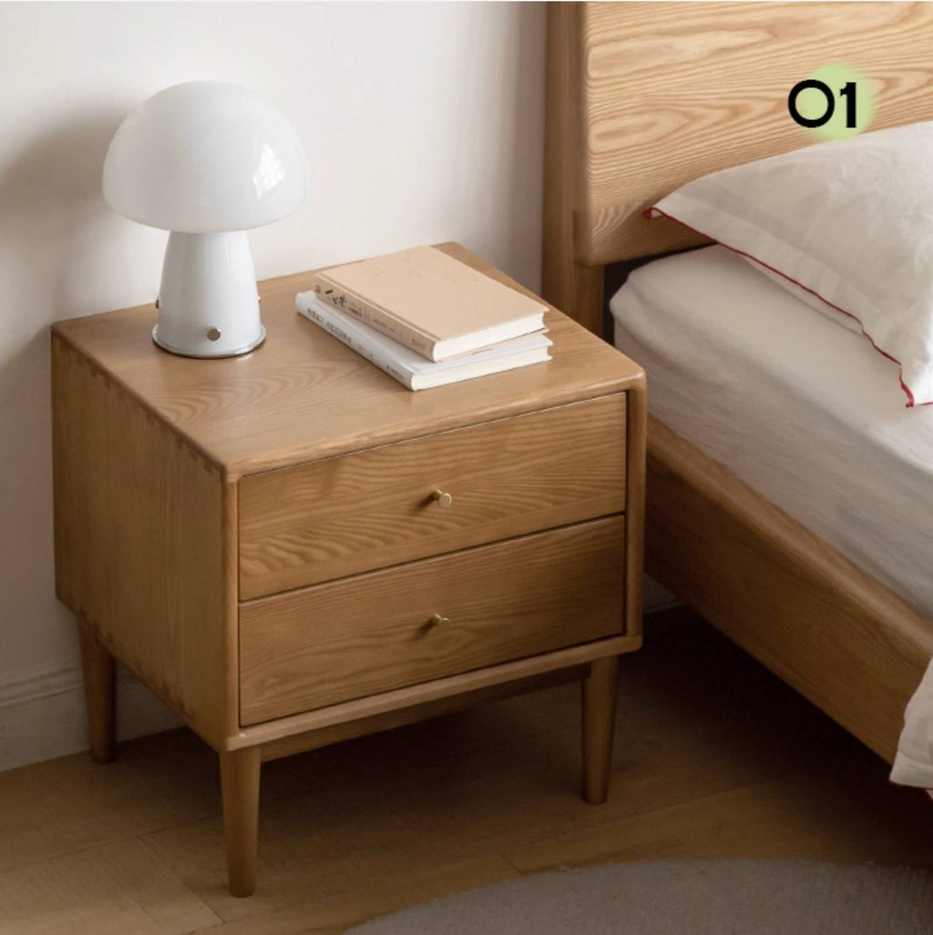 Ash, Cherry Solid Wood Modern Style Nightstand
