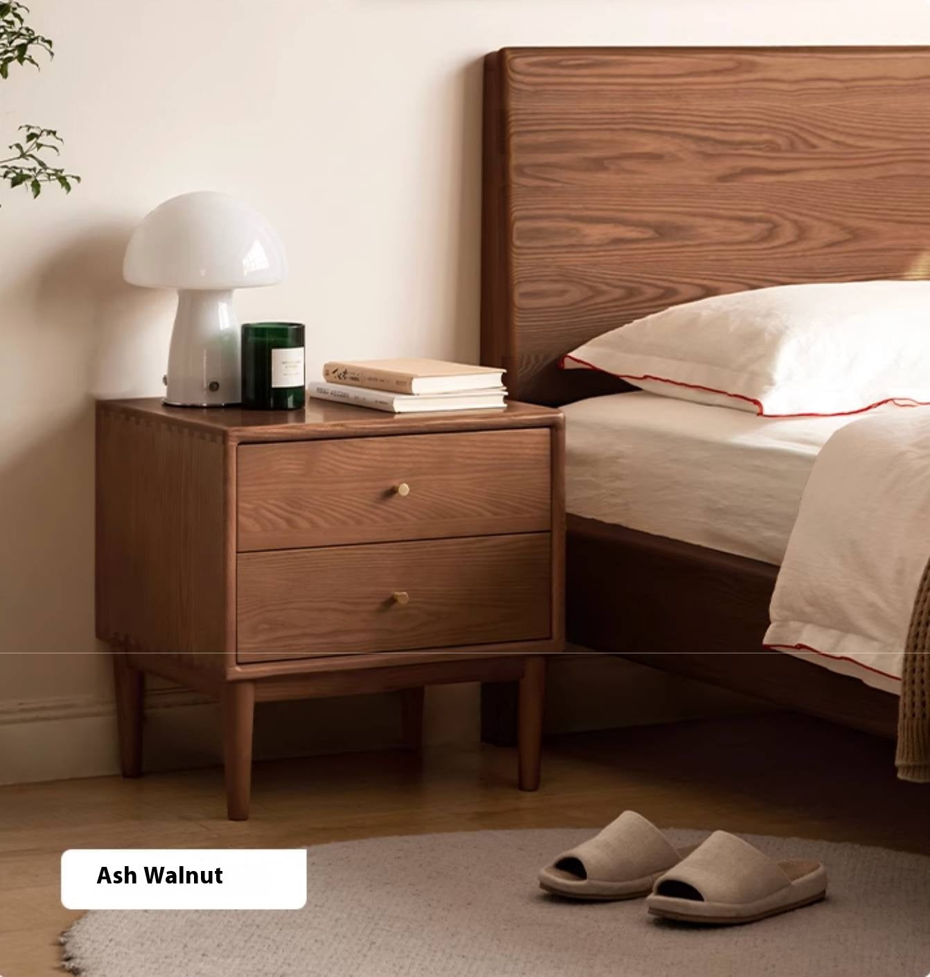 Ash, Cherry Solid Wood Modern Style Nightstand