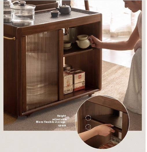 Black Walnut Solid Wood Tea Cabinet