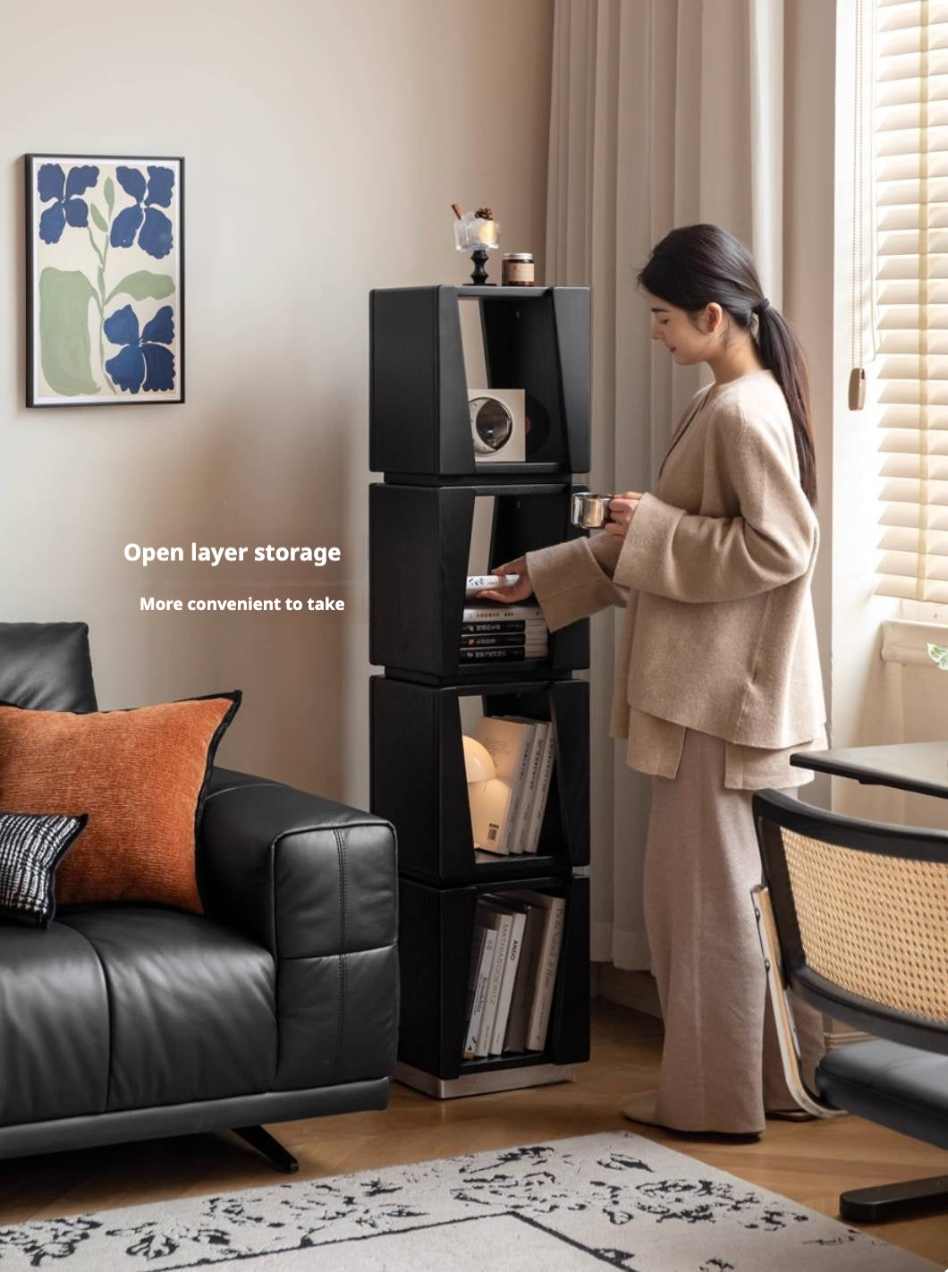 Oak Solid Wood Bauhaus Style Bookshelf