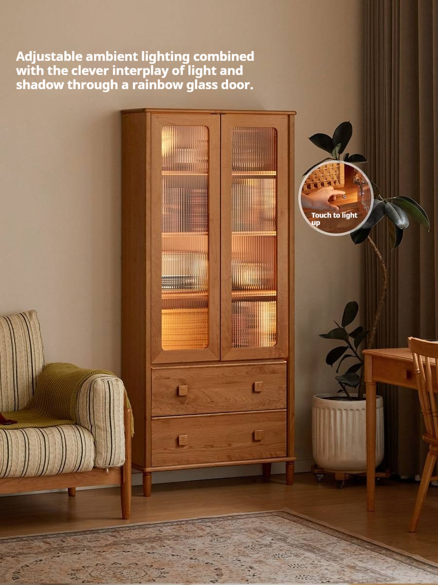 Cherry Solid Wood Middle Ancient Style Bookcase