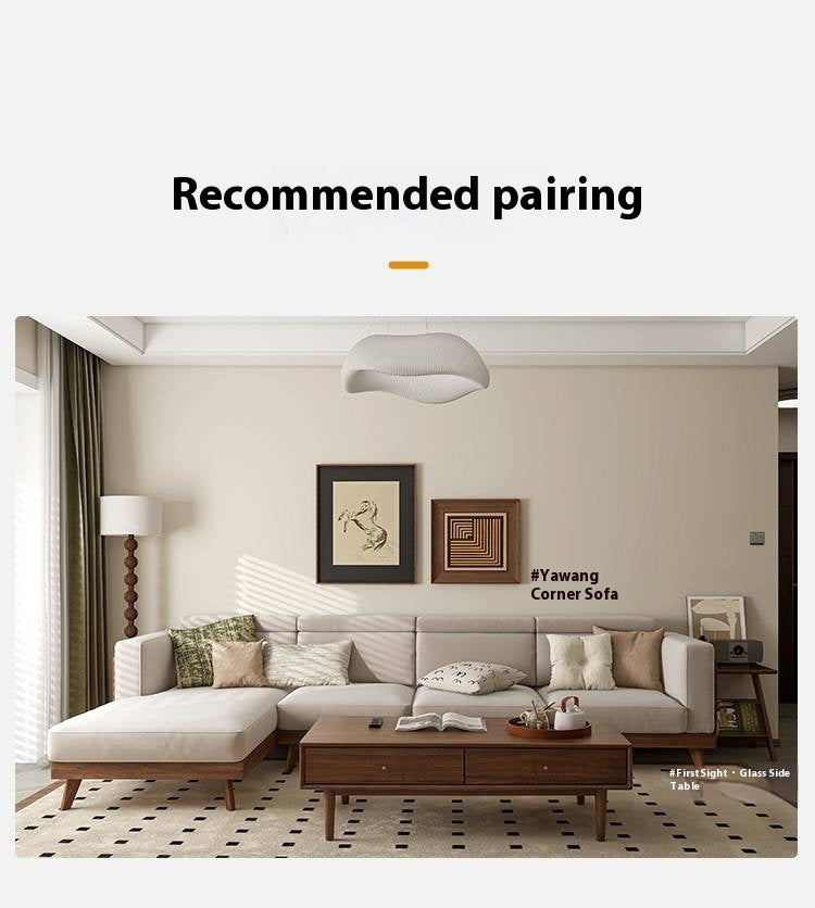 Golden Sandalwood, Black Walnut Solid Wood Rock Plate Tea Table