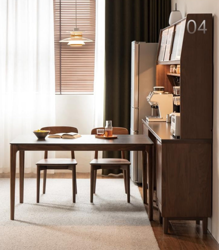 Black Walnut, Oak Solid Wood Light Luxury Style Rock Plate Storage Cabinet