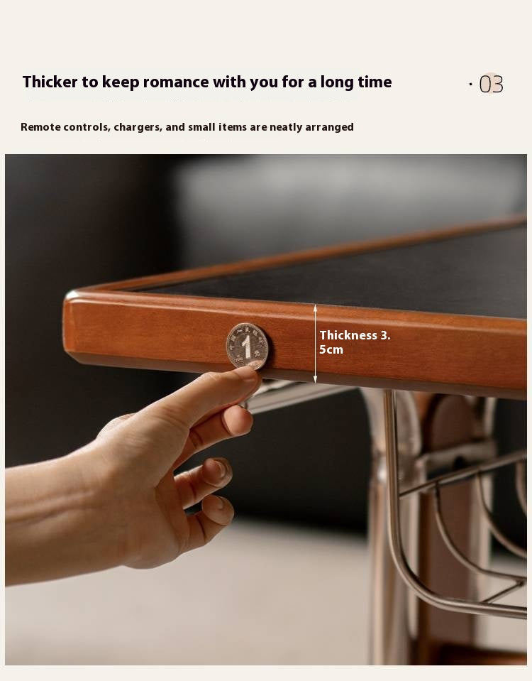 Poplar Solid Wood Middle Ages Rock Plate Coffee Table