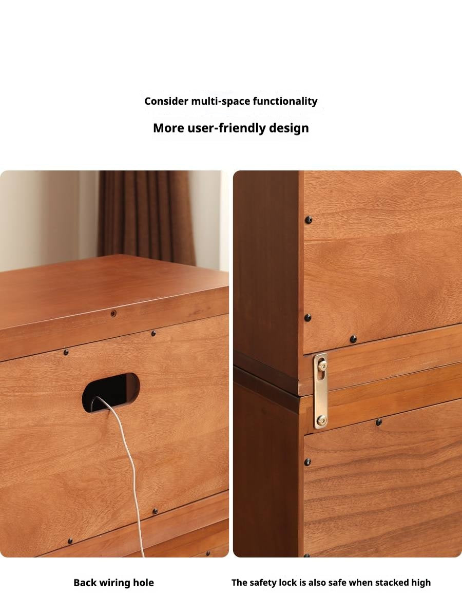 Poplar Solid Wood TV Cabinet Antique Style Module Combination.