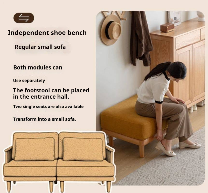 Beech Solid Wood Fabric Sofa Free Combination