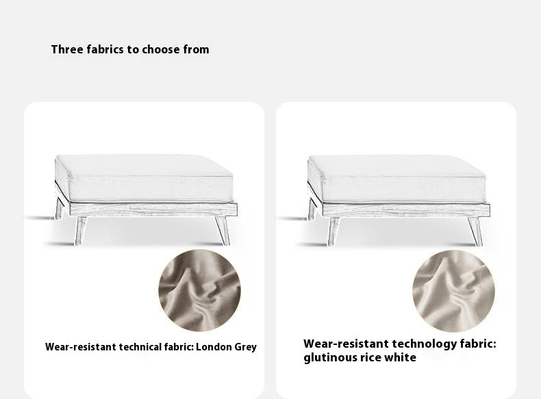 Ash, Oak, Black Walnut Solid Wood  Fabric Footstool-