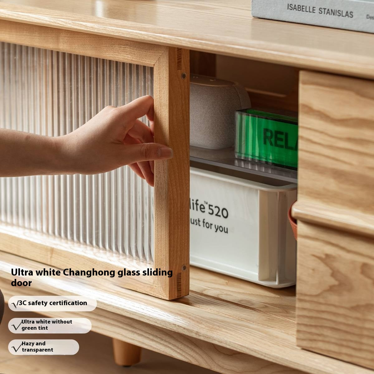 Ash Solid Wood Modern Style TV Stand