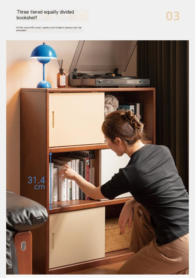 Poplar Solid Wood Bauhaus Side Cabinet