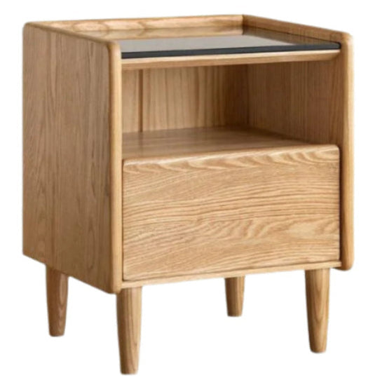 Ash, Cherry, Black walnut, Poplar, Solid Rubberwood Modern Nightstand.