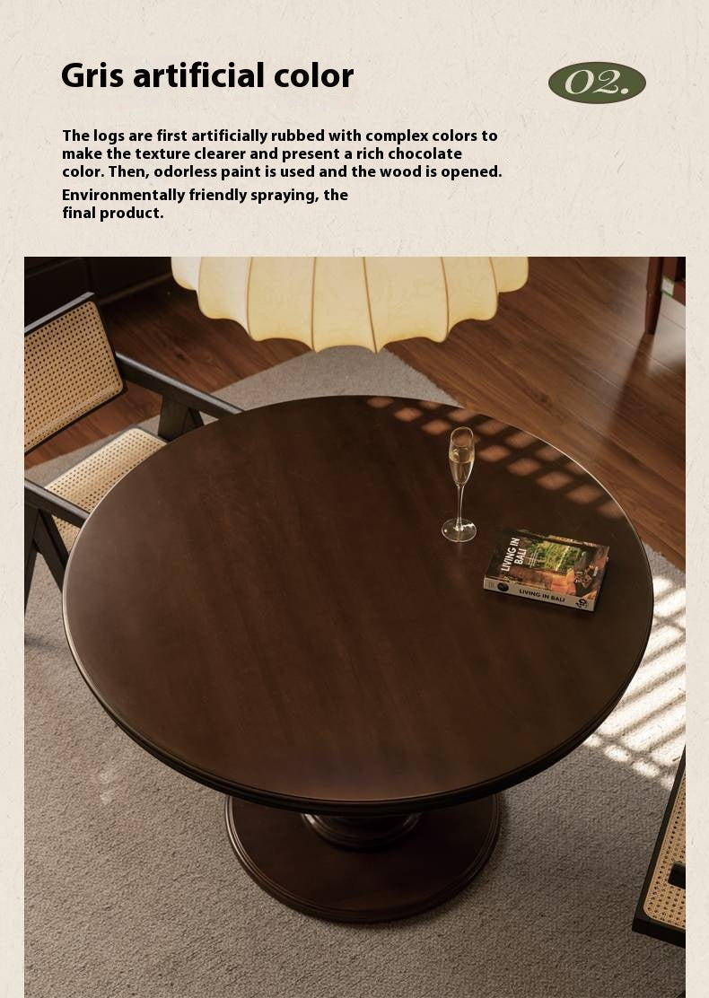 Poplar Solid Wood Dining Table American Retro