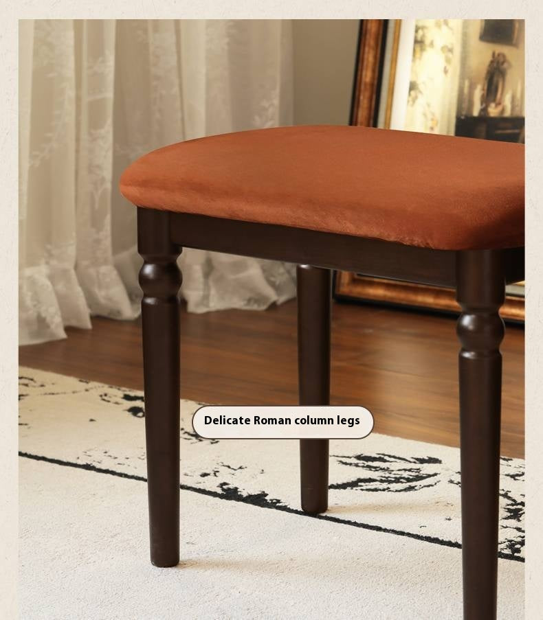 Beech Solid Wood American Retro Style Makeup Stool
