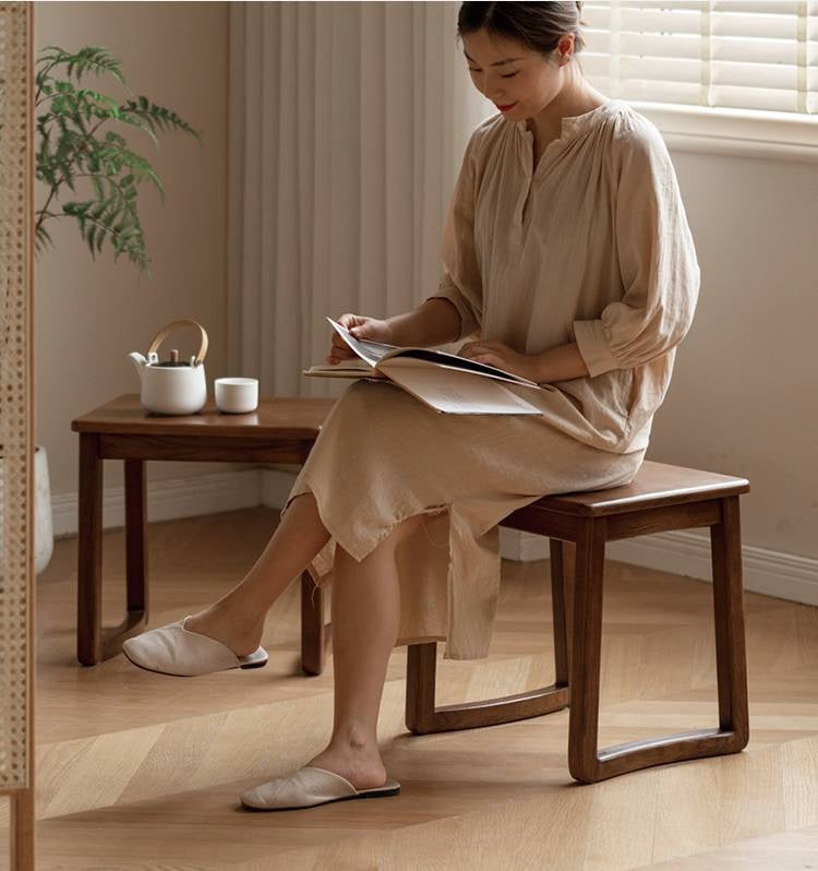 Ash Solid Wood Modern and Simple Style Tea Stool
