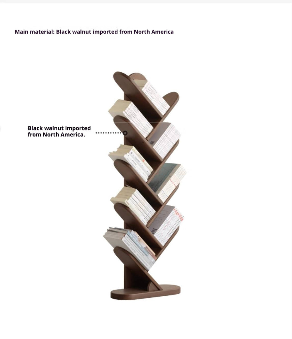 Black Walnut, South American Walnut Solid Wood Layer Rack Bookshelf