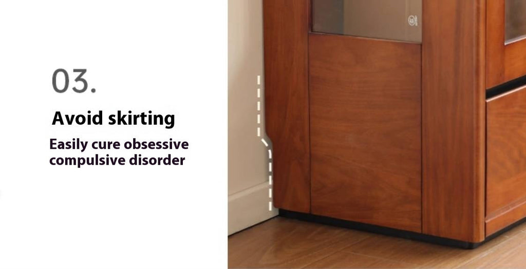 Poplar Solid Wood Antique Style Glass Bookshelf