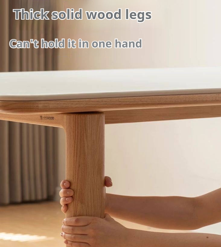 Ash, Oak Solid Wood Rock Board Dining Table