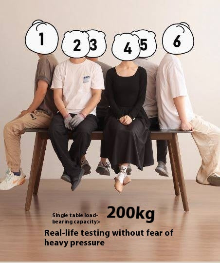 Black Walnut Solid Wood Modern Rock Plate Dining Table