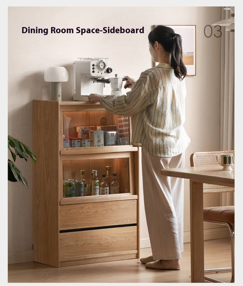 Ash Solid Wood Modern Side Cabinet