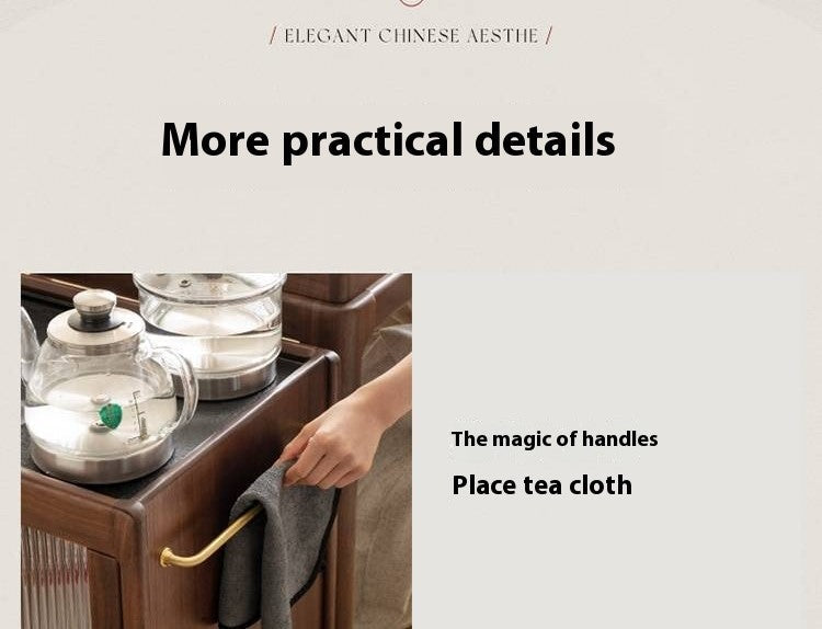 Black Walnut Solid Wood Tea Cabinet