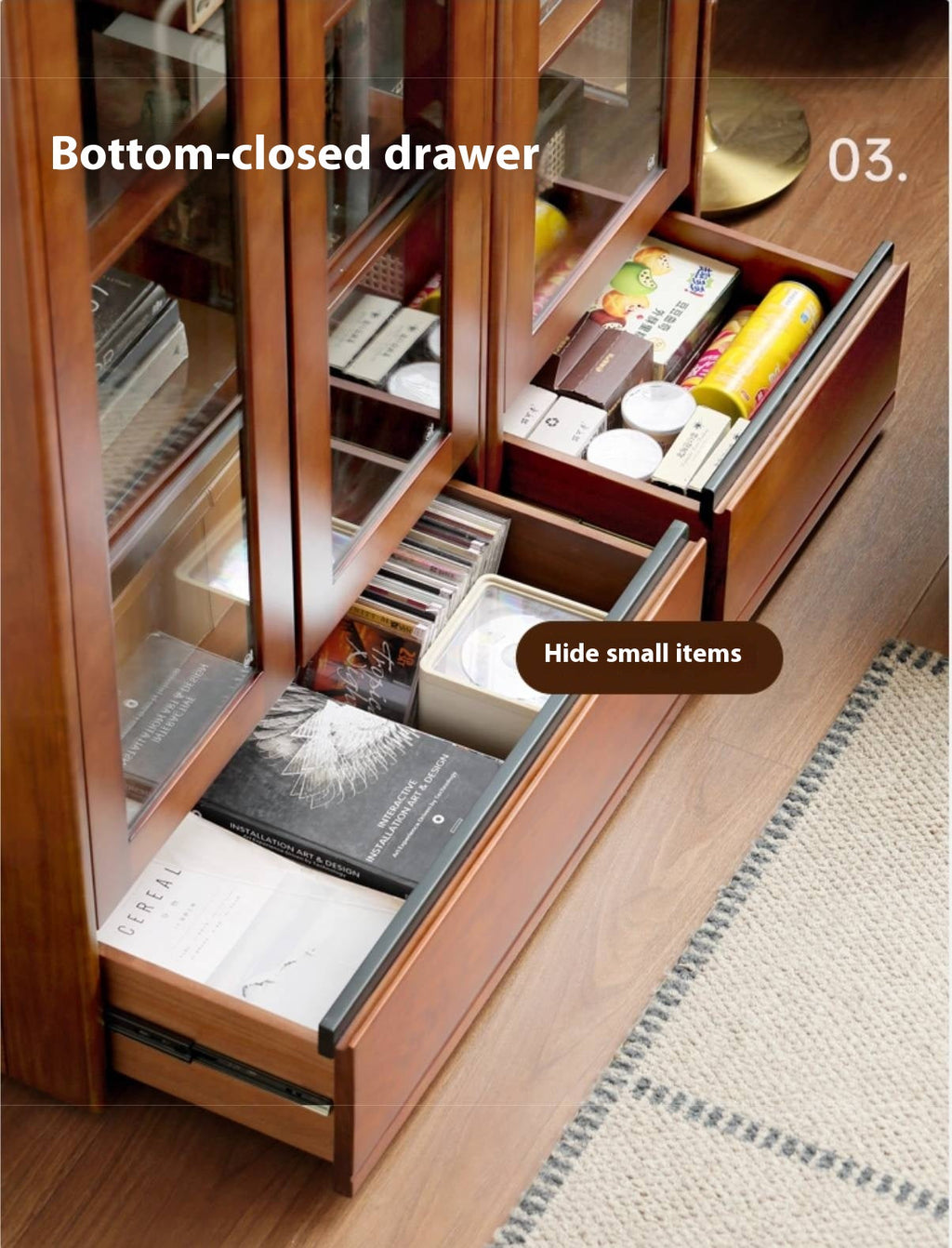 Poplar Solid Wood Antique Medieval Style Bookshelf