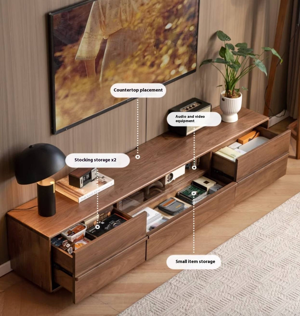 Black Walnut Solid Wood TV Stand