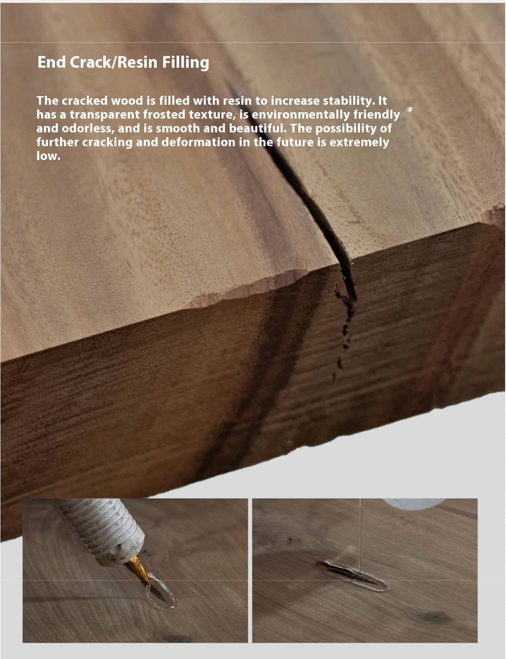 Black Walnut Solid Wood Wabi Sabi Style Coffee Table