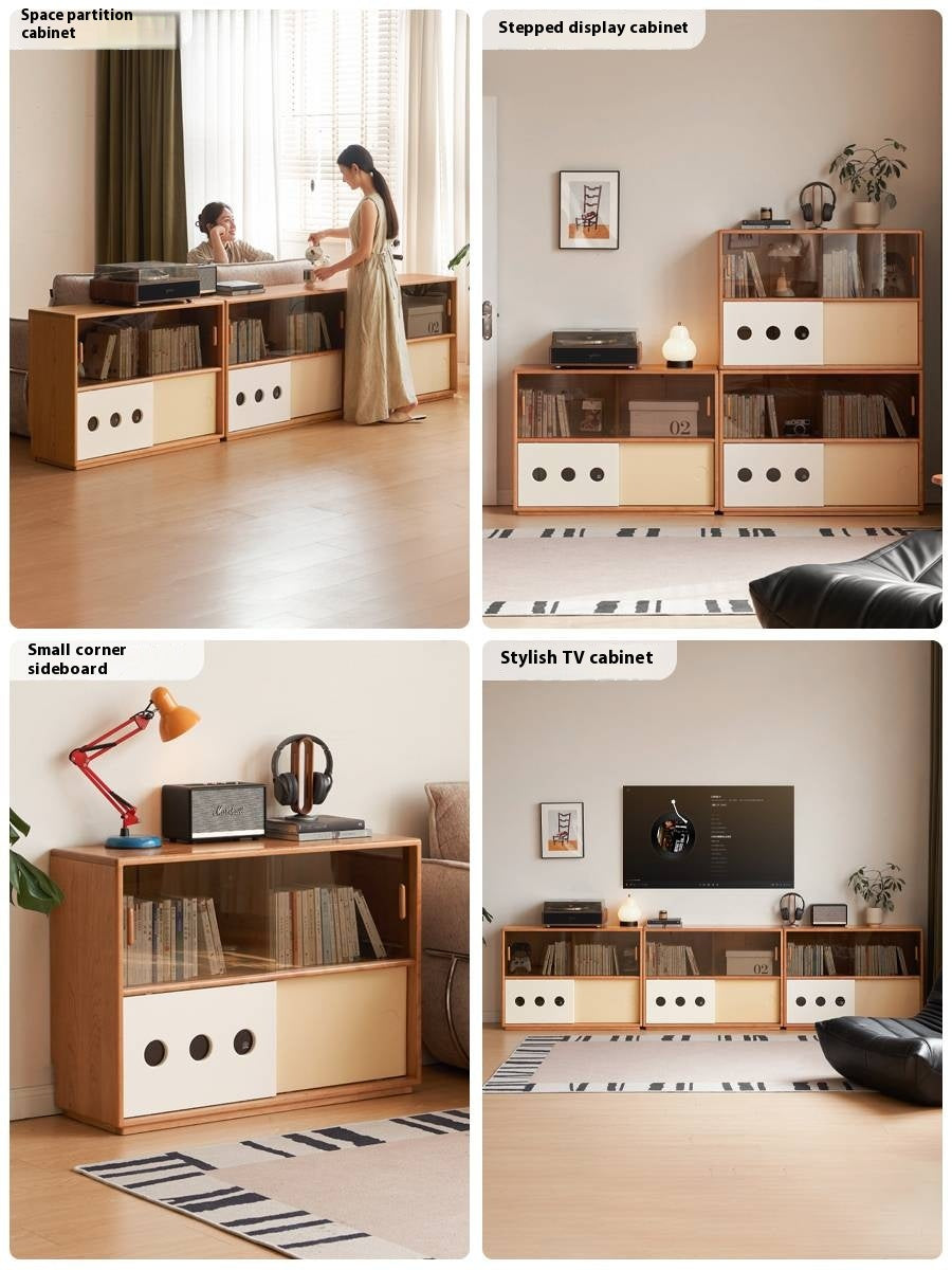 Cherry Solid Wood Ancient Style Bookcases